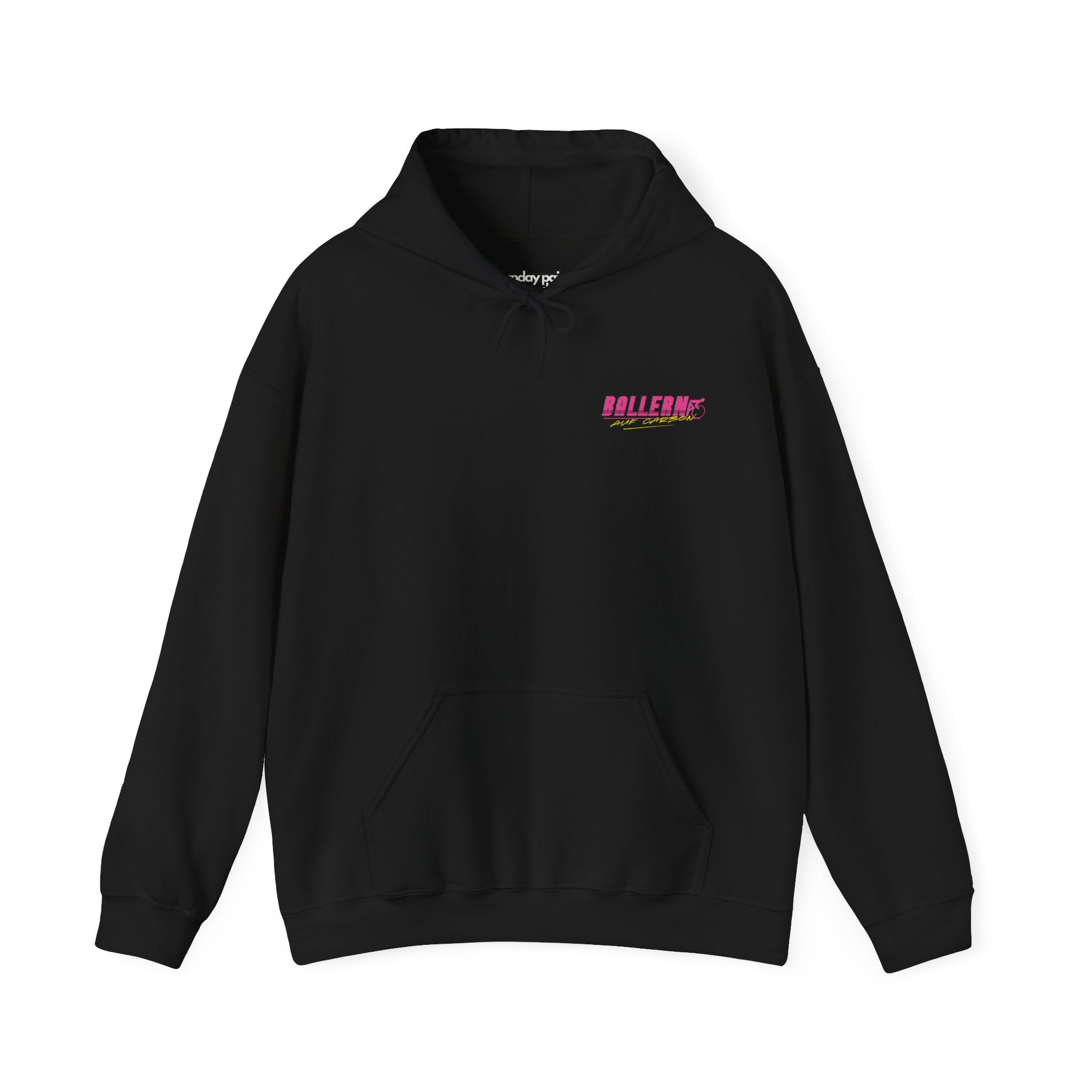 Ballern auf Carbon Hoodie – Rennrad Pullover Schwarz