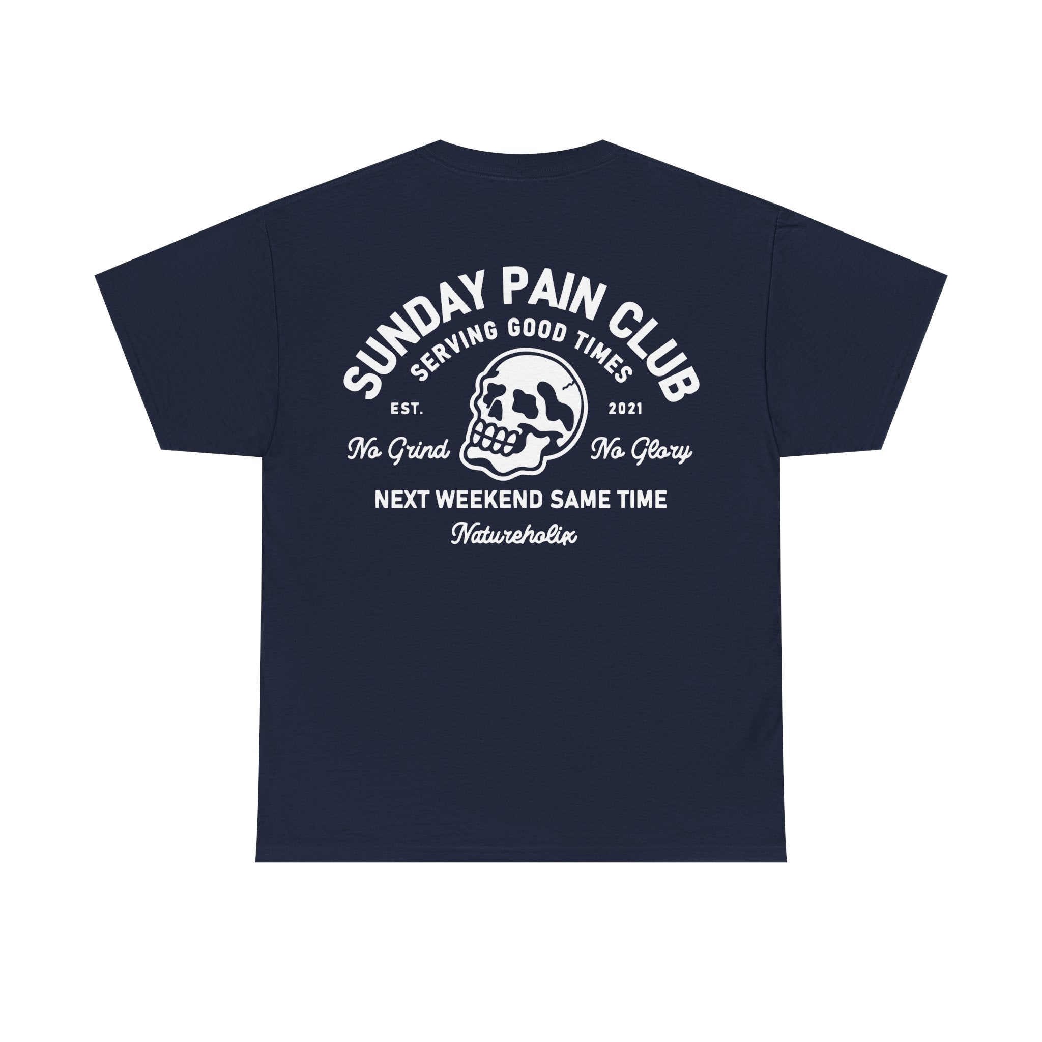 Sunday Pain Club T-Shirt Schwarz – Natureholix Cycling Shirt Herren – Detailansicht des Prints