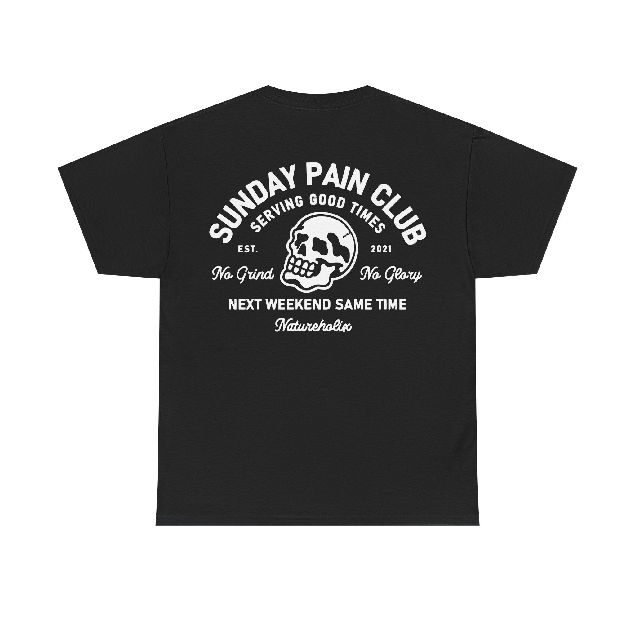 Sunday Pain Club T-Shirt Schwarz – Natureholix Cycling Shirt Herren – Studio-Aufnahme Vorderseite