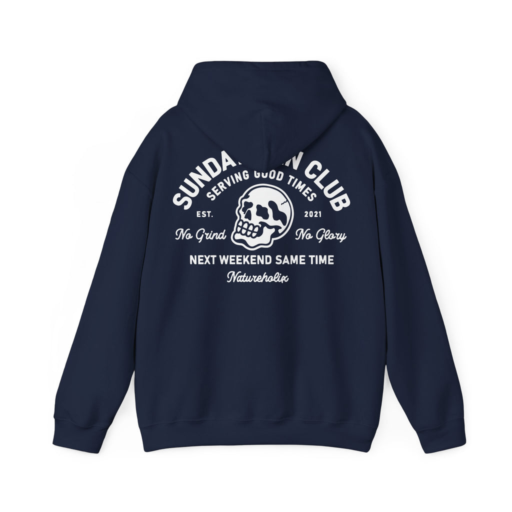 Sunday Pain Club Hoodie – Cycling Pullover Herren Natureholix – Detailansicht des Prints