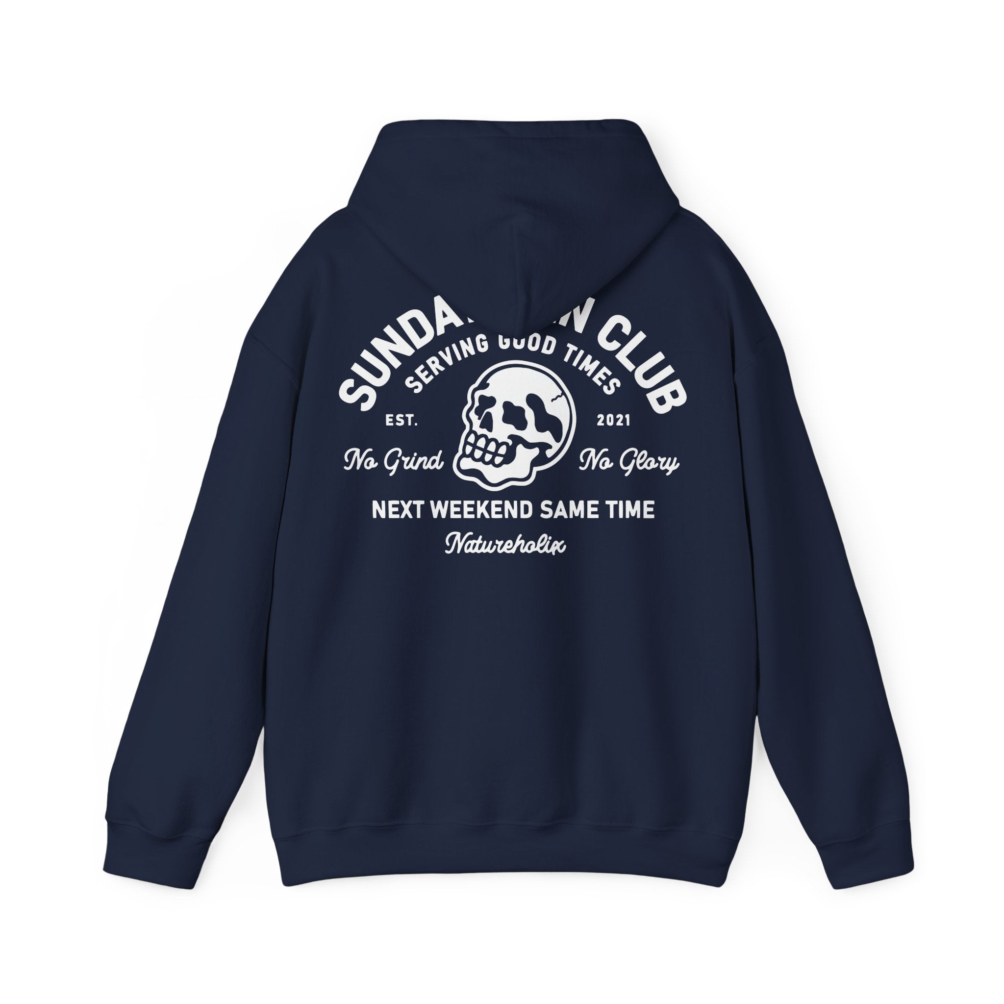 Sunday Pain Club Hoodie – Cycling Pullover Herren Natureholix – Detailansicht des Prints