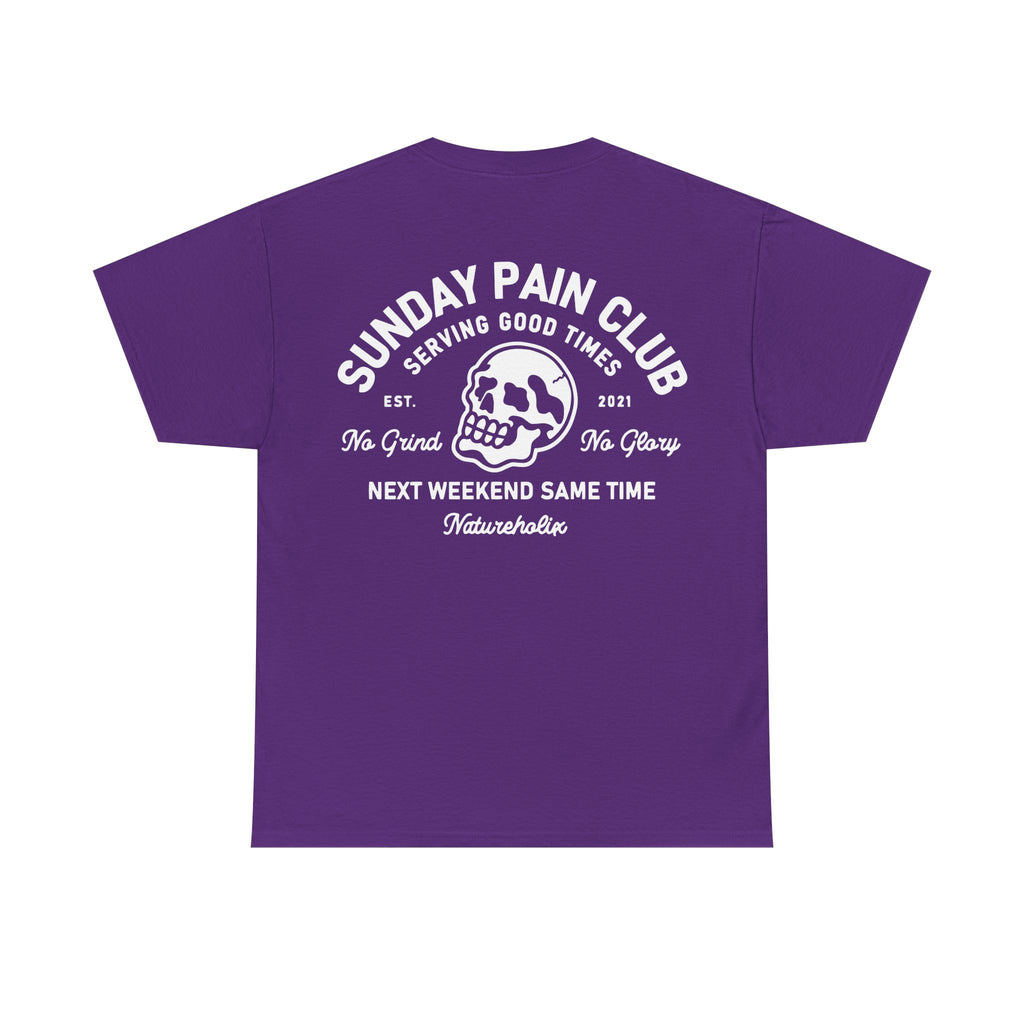 Sunday Pain Club T-Shirt Schwarz – Natureholix Cycling Shirt Herren – Print Close-up